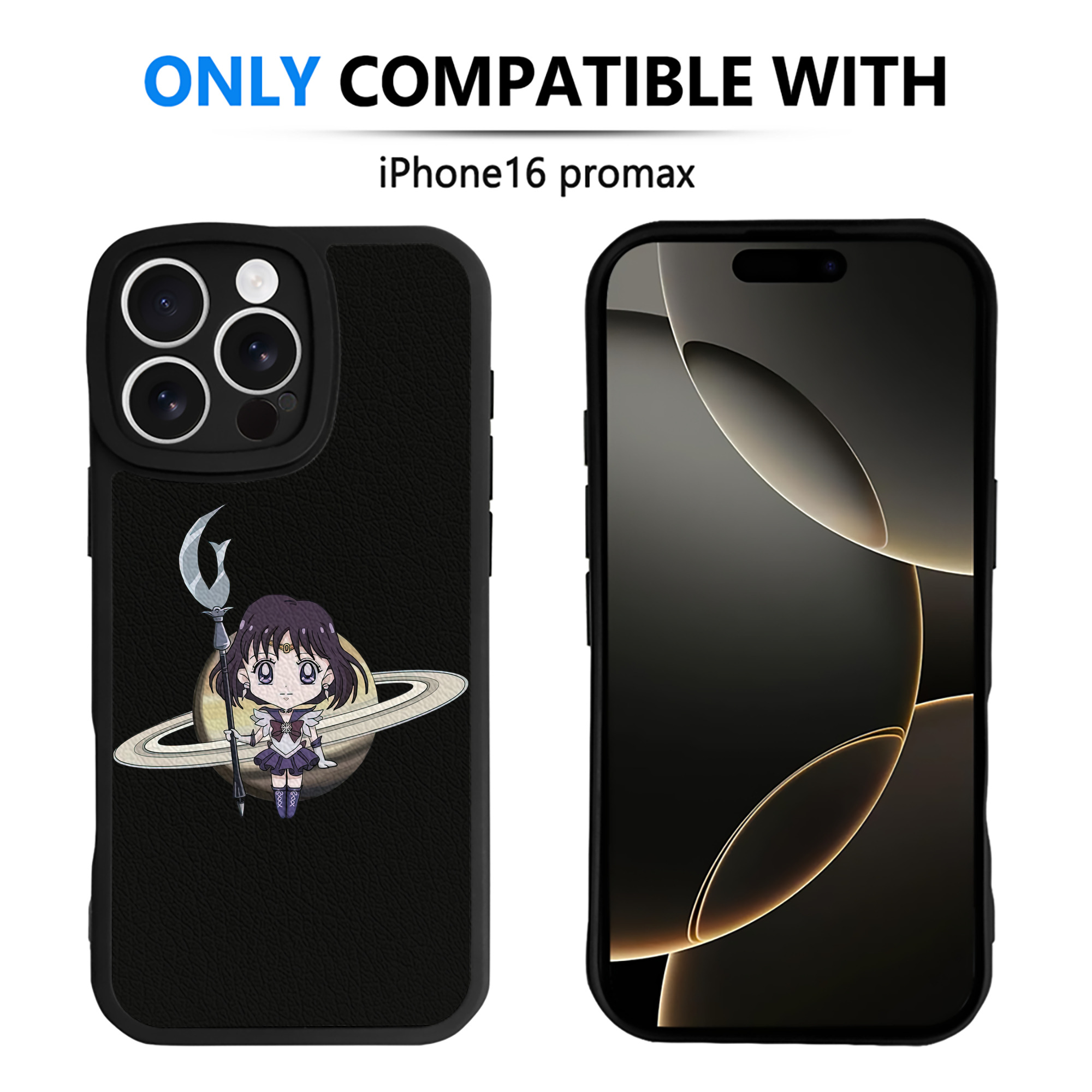 （画像用） 美少女戦士セーラームーン 土萠ほたる Sailor Moon Tomoe Hotaru （セーラーサターン；Sailor Saturn） 【iPhone 16シリーズ対応】シリコンスマホケース（レザー調） 材質：シリコン